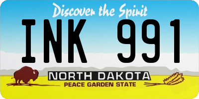 ND license plate INK991