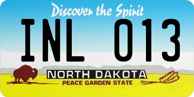 ND license plate INL013