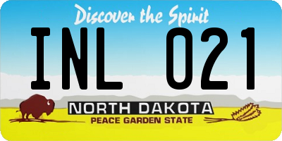 ND license plate INL021