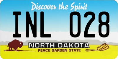 ND license plate INL028
