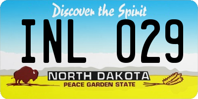 ND license plate INL029
