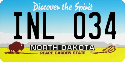 ND license plate INL034