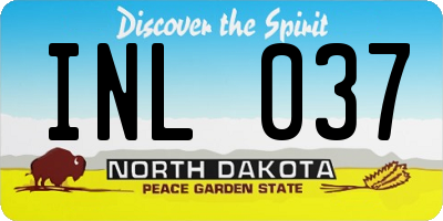 ND license plate INL037