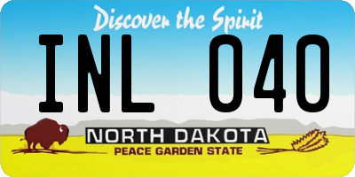 ND license plate INL040