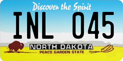 ND license plate INL045