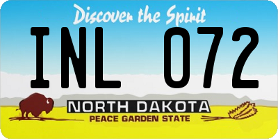 ND license plate INL072