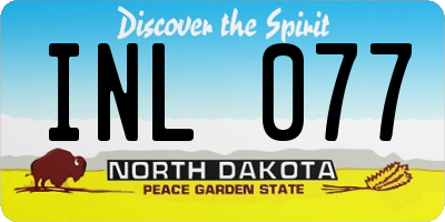 ND license plate INL077