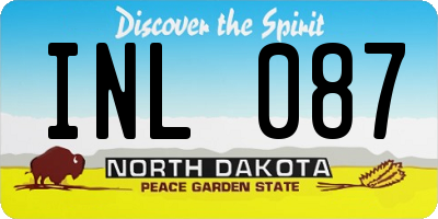 ND license plate INL087