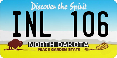 ND license plate INL106