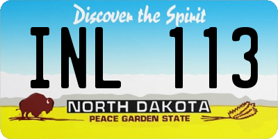 ND license plate INL113