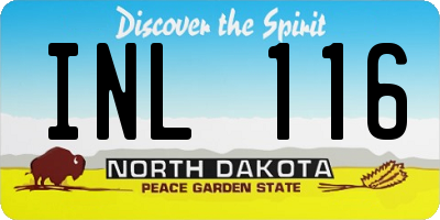 ND license plate INL116