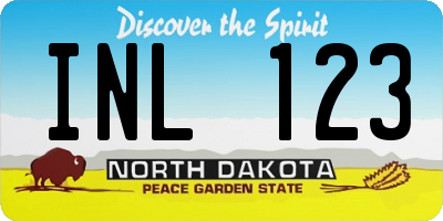 ND license plate INL123