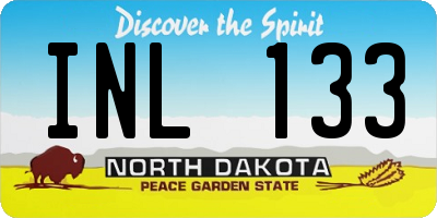 ND license plate INL133