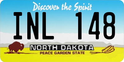 ND license plate INL148