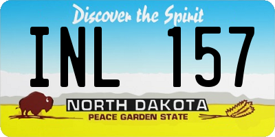 ND license plate INL157