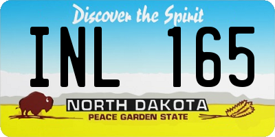 ND license plate INL165