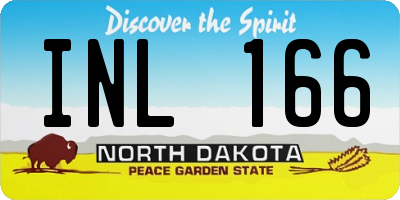 ND license plate INL166