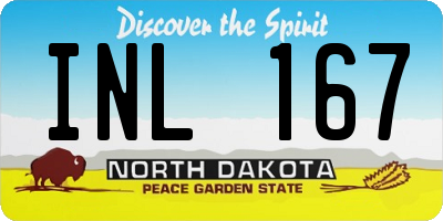 ND license plate INL167