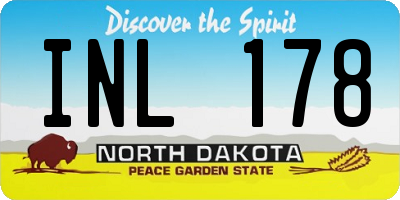 ND license plate INL178