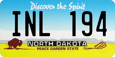 ND license plate INL194