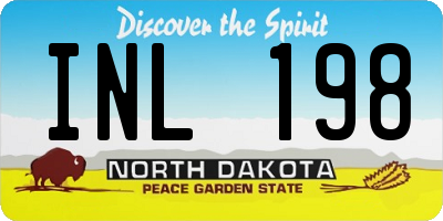 ND license plate INL198