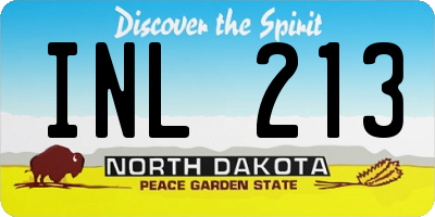 ND license plate INL213