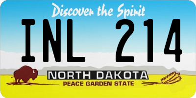 ND license plate INL214