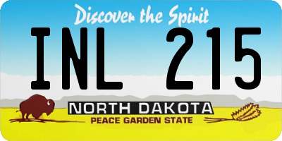 ND license plate INL215