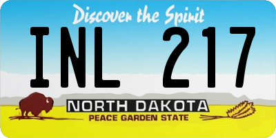 ND license plate INL217