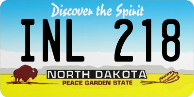 ND license plate INL218