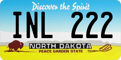 ND license plate INL222