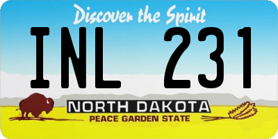 ND license plate INL231