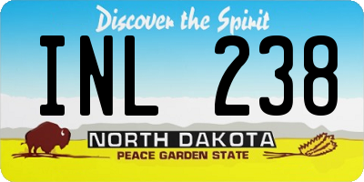 ND license plate INL238