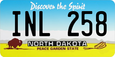 ND license plate INL258