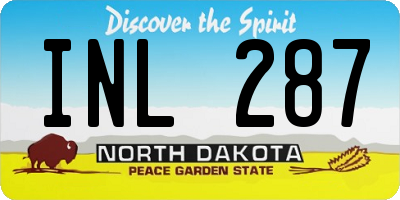 ND license plate INL287