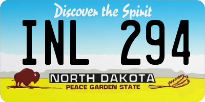 ND license plate INL294
