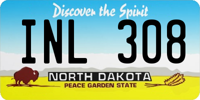 ND license plate INL308