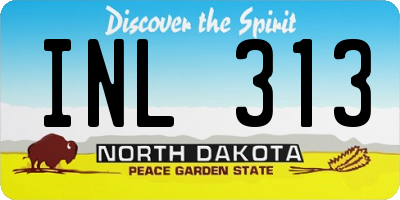 ND license plate INL313