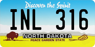 ND license plate INL316