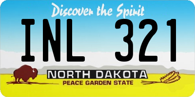 ND license plate INL321
