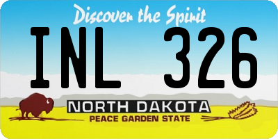 ND license plate INL326
