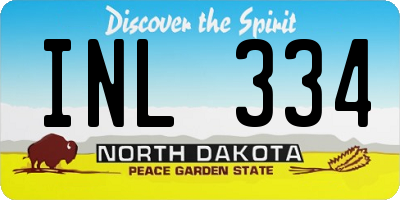 ND license plate INL334