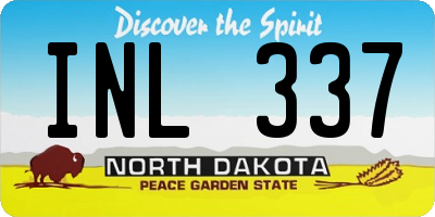 ND license plate INL337