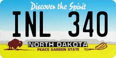ND license plate INL340