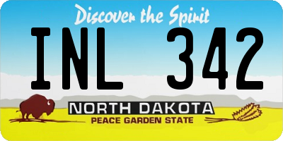 ND license plate INL342