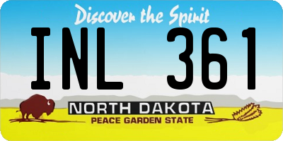 ND license plate INL361