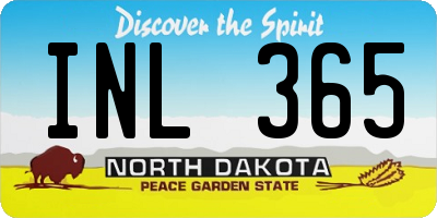 ND license plate INL365
