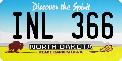ND license plate INL366