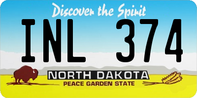 ND license plate INL374