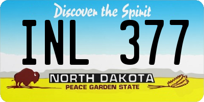 ND license plate INL377
